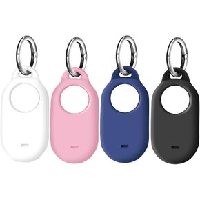 4 Pack Compatible for Samsung Galaxy Smarttag2 Case Cover, Soft Silicone Case All-Round Protection Against Scratch and Drop, with Keychain Suitable for Luggage, Pets (Multi-Color)