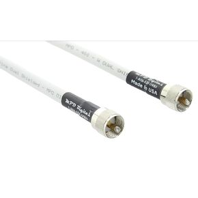 MPD Digital I MPD-400 PVC Superflex Coax Cable I PL259 UHF Male Connectors I Ultra Low Loss for Ham, VHF, RF, CB Radio I Made in The USA I White, 3 Feet