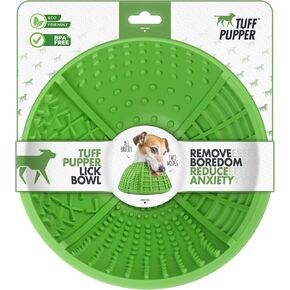 Tuff Pupper Lick Bowl for Dogs | Standard Size Slow Feeder Bowl | Four Textures for Dog Anxiety & Boredom | Silicone Lick Mat | Easy Clean Dishwasher Safe | Stable & Wobble Modes | NOT for Chewing