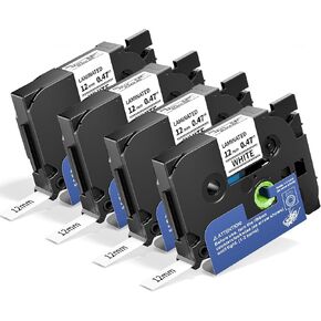 Label Maker Tape Replacement for Brother, TZe-231 P Touch Label Tape 12mm 0.47 Inch, Labeling Tapes Black on White Tape Refills TZ-231 Compatible with Brother PT-D210 D220 H103w H110 D410, 5 Pack in Saudi Arabia