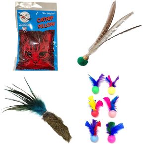 مجموعة CoolCyberCats Da Bird Pull Apart الاقتصادية (1 لعبة Pull Apart Da Bird Pole Cat و2 عبوات إضافية من ريش غينيا) in Kuwait