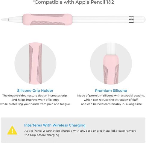 3 Pack iPencil Grip Ergonomic Silicone Grip Holder for Apple Pencil 1st 2nd Gen,Protective Skin Sleeve Case Accessories Compatible with Apple Pencil 1st and 2nd Generation (Light) in Kuwait