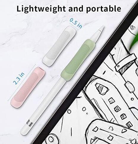 3 Pack iPencil Grip Ergonomic Silicone Grip Holder for Apple Pencil 1st 2nd Gen,Protective Skin Sleeve Case Accessories Compatible with Apple Pencil 1st and 2nd Generation (Light) in Kuwait