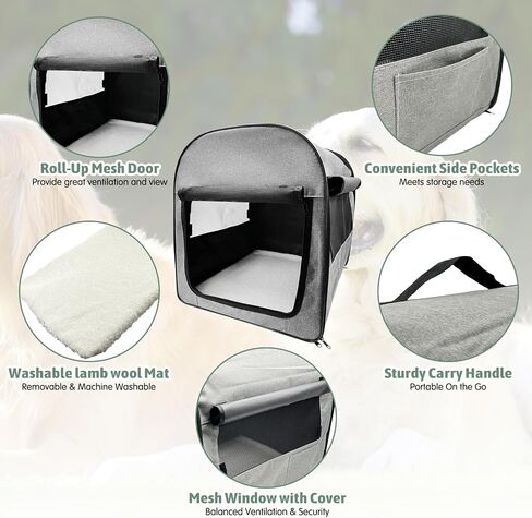 Hamiledyi Collapsible Dog Crate Portable Dog Crate Soft Travel Dog Kennel for Large Dogs Indoor & Outdoor Foldable Dog Crate Pet Kennel with Mesh Windows (28 x 20 x 22 Inch) in Saudi Arabia
