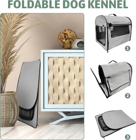 Hamiledyi Collapsible Dog Crate Portable Dog Crate Soft Travel Dog Kennel for Large Dogs Indoor & Outdoor Foldable Dog Crate Pet Kennel with Mesh Windows (28 x 20 x 22 Inch) in Saudi Arabia