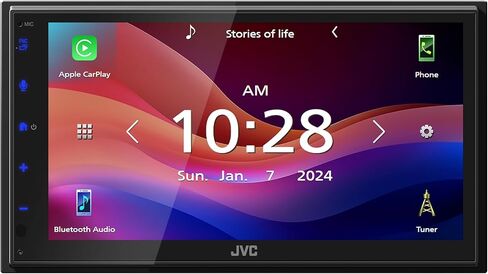 JVC KW-M595BT Digital Car Stereo (50W x 6-Ch), Apple CarPlay & Android Auto Compatible, Bluetooth-Enabled Head Unit with 6.8" LCD Display, Single DIN Touchscreen Car Stereo with USB Mirroring in Kuwait