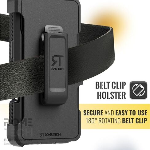 for iPhone 16 Pro Max Case with Belt Clip Holster & Kickstand, Screenless Protective Dual-Layer Shockproof Phone Case for iPhone 16 ProMax - Black in Saudi Arabia