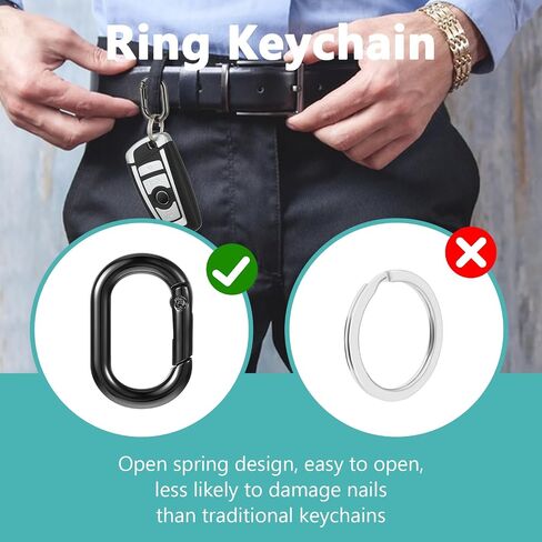 12pcs Small Carabiner Clips 1 Inch Black Carabiner Oval Carabiner Spring O Rings Hooks for Paracord Lanyard Keychain Metal Carabiner Small in Saudi Arabia