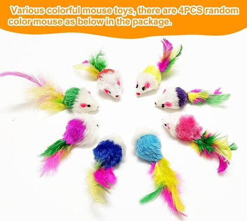 43PCS Cat Toys, Interactive Cat Kitten Toys for Indoor Automatic Cat Toys Cat Feather Teaser Wand Toys Include Cat Springs, Mice, Balls and Bells Toys, Cat Wand Toys for Cat Kitten in Saudi Arabia