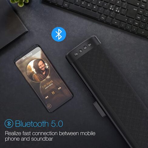 شريط صوت TOPVISION بقدرة 50 وات، أشرطة صوت صغيرة مقاس 16 بوصة للتلفزيون، 3 أوضاع معادل الصوت، بلوتوث لاسلكي 5.0، اتصال بصري/Aux/USB، مكبر صوت صغير مع DSP مدمج للتلفزيون والكمبيوتر الشخصي وأجهزة العرض والأجهزة اللوحية in Saudi Arabia
