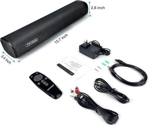 شريط صوت TOPVISION بقدرة 50 وات، أشرطة صوت صغيرة مقاس 16 بوصة للتلفزيون، 3 أوضاع معادل الصوت، بلوتوث لاسلكي 5.0، اتصال بصري/Aux/USB، مكبر صوت صغير مع DSP مدمج للتلفزيون والكمبيوتر الشخصي وأجهزة العرض والأجهزة اللوحية in Saudi Arabia