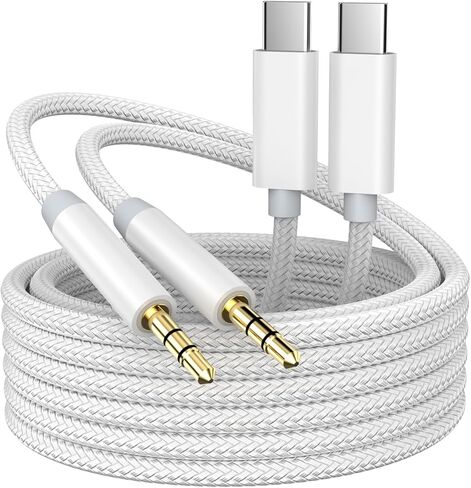 2 Pack USB C to 3.5mm Audio Aux Jack Cable, 3.3ft USB Type C to 3.5mm Headphone Stereo Cord Car Compatible for iPhone 16/16 Plus/16 Pro/16 Pro Max/15/15 Plus/15 Pro/15 Pro Max, iPad Pro/Air/Mini in Saudi Arabia