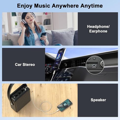 2 Pack USB C to 3.5mm Audio Aux Jack Cable, 3.3ft USB Type C to 3.5mm Headphone Stereo Cord Car Compatible for iPhone 16/16 Plus/16 Pro/16 Pro Max/15/15 Plus/15 Pro/15 Pro Max, iPad Pro/Air/Mini in Saudi Arabia