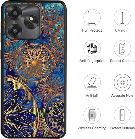 QUIETIP Case Compatible with UMIDIGI G6 5G with Screen Protector,Shockproof Protective Cover,Mandala in Saudi Arabia