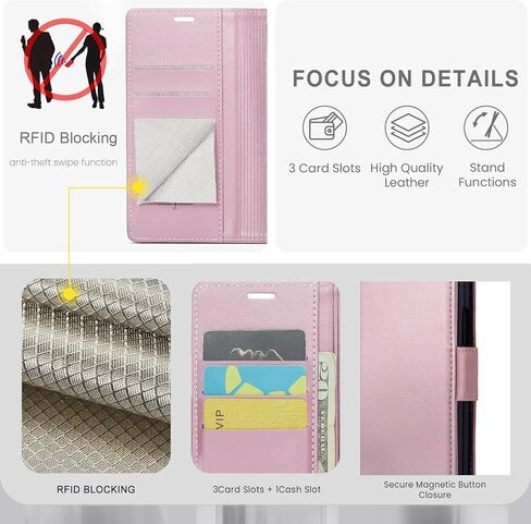 for Google Pixel 9 5G/Pixel 9 Pro 6.3" Wallet Case with RFID Blocking Credit Card Holder, PU Leather Folio Flip Kickstand Protective Shockproof Cover Women Men for Pixel 9/9Pro Phone case (Purple) in Kuwait
