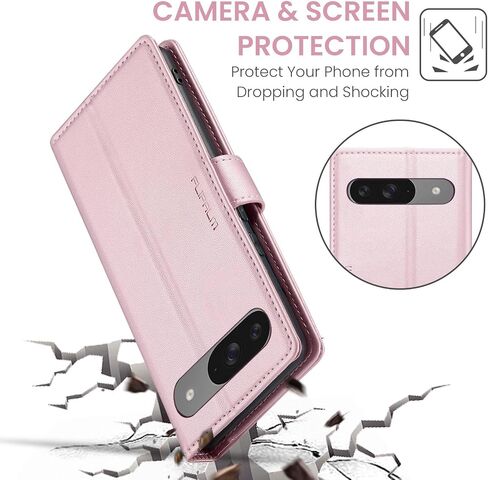 for Google Pixel 9 5G/Pixel 9 Pro 6.3" Wallet Case with RFID Blocking Credit Card Holder, PU Leather Folio Flip Kickstand Protective Shockproof Cover Women Men for Pixel 9/9Pro Phone case (Purple) in Kuwait