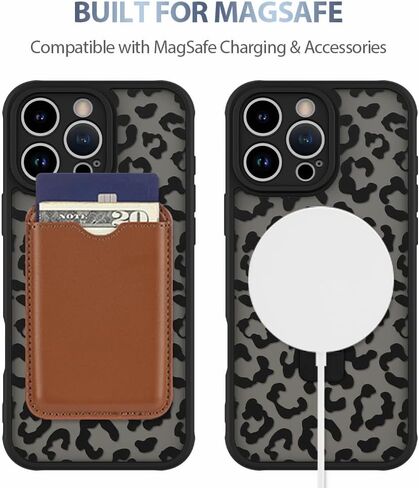 حافظة AIGOMARA لهاتف iPhone 16 [متوافقة مع MagSafe] حافظة بمسند على شكل زهرة سوداء للنساء والفتيات مصنوعة من مادة TPU الناعمة وممتصة للصدمات من البولي كربونات الصلب ومضادة للسقوط ومضادة للصدمات وغطاء مغناطيسي نحيف in Kuwait