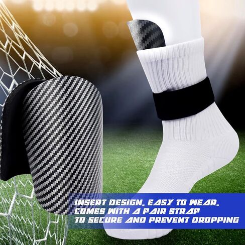 Mini Shin Guards Soccer-2 Pairs Small shin Guards and 2 Pairs Strap Shin Fixed Straps for 4-6,Match Equipment Protective Tiny shin Guards Soccer in Kuwait