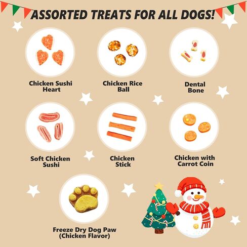 2024 Dog Treats Advent Calendar, Advent Calendar for Dogs, 24 Tasty Dog Treats for Christmas, Whole Meat Treats for All Breeds, Puppy Treats Holiday Dog Gift Box for Pets in Saudi Arabia