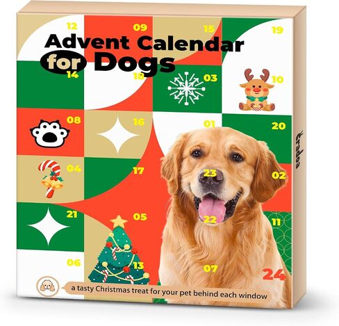 2024 Dog Treats Advent Calendar, Advent Calendar for Dogs, 24 Tasty Dog Treats for Christmas, Whole Meat Treats for All Breeds, Puppy Treats Holiday Dog Gift Box for Pets in Saudi Arabia