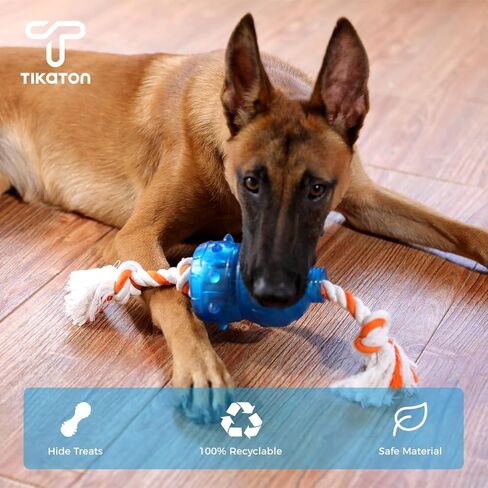 ألعاب توزيع المكافآت التفاعلية للكلاب من تيكاتون، لعبة شد الحبل وعقدة الجرو المتينة للسلالات الصغيرة/المتوسطة/الكبيرة، وحدة تغذية بطيئة للملل وتحفيز التدريب in Kuwait