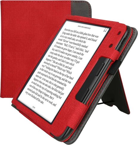 kwmobile Cover Compatible with Kobo Libra Colour Cover - Faux Leather/Suede Case with Stand - Mint/Dark Grey in Saudi Arabia
