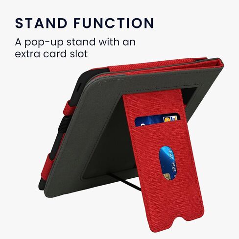 kwmobile Cover Compatible with Kobo Libra Colour Cover - Faux Leather/Suede Case with Stand - Mint/Dark Grey in Saudi Arabia