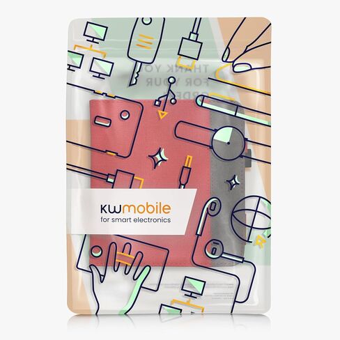 kwmobile Cover Compatible with Kobo Libra Colour Cover - Faux Leather/Suede Case with Stand - Mint/Dark Grey in Saudi Arabia