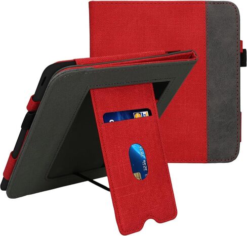 kwmobile Cover Compatible with Kobo Libra Colour Cover - Faux Leather/Suede Case with Stand - Mint/Dark Grey in Saudi Arabia