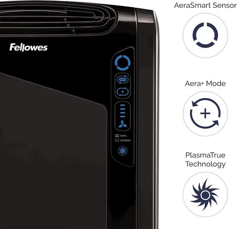 قالب منقي هواء الغرفة الكبيرة Fellowes AeraMax 300، الروائح والغبار والدخان والمواد المسببة للحساسية والجراثيم مع فلتر HEPA الحقيقي وتنقية 4 مراحل، أبيض ( in Kuwait