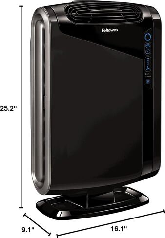 قالب منقي هواء الغرفة الكبيرة Fellowes AeraMax 300، الروائح والغبار والدخان والمواد المسببة للحساسية والجراثيم مع فلتر HEPA الحقيقي وتنقية 4 مراحل، أبيض ( in Kuwait