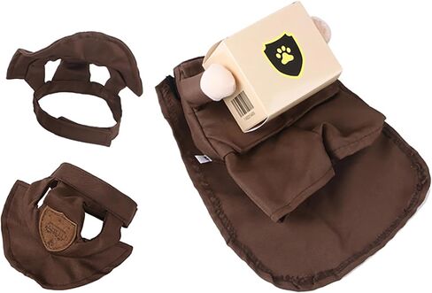 IKALI UPS Delivery Driver Dog Costume UPS Mailman Box Mail Carrier Pet Cat Funny Halloween Costume Christmas Party Holiday Dress-up Apparel Uniform Outfit in Saudi Arabia