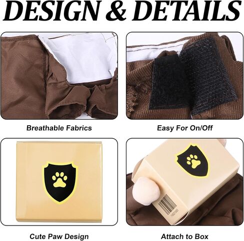 IKALI UPS Delivery Driver Dog Costume UPS Mailman Box Mail Carrier Pet Cat Funny Halloween Costume Christmas Party Holiday Dress-up Apparel Uniform Outfit in Saudi Arabia