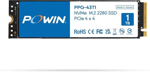PPG-43T1 PCIE GEN4x4 NVMe 1TB SSD M.2 2280, Internal Solid State Drive, Speeds Up to 6,400MB/s, Upgrade Storage for PC Computer, Laptop, Game Console, Gaming Computer, Esports Gaming PC in Saudi Arabia