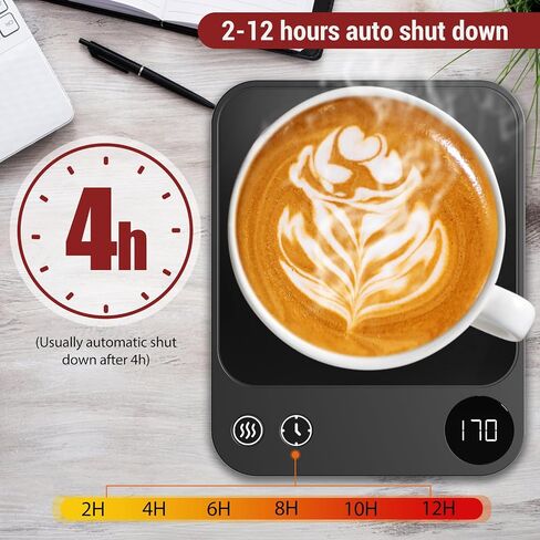 Mug Warmer, 3 Temperature Settings Coffee Mug Warmer, 2-12h Auto - Shut Off Coffee Warmer, Mug Warmer for Desk with LED Digital Display, Smart Coffee Cup Warmer for Milk, Coffee, Chocolate, Candles in Saudi Arabia