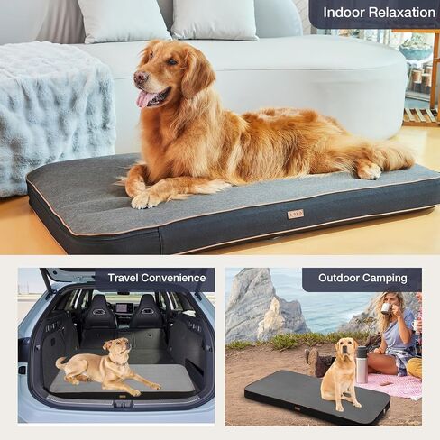 Dog Bed for Large Dogs - 50" x 28" Orthopedic Dog Bed with Removable & Washable Cover, Inflatable XL Pet Mat with Anti-Slip Bottom Supports Dogs Up to 150lbs in Saudi Arabia