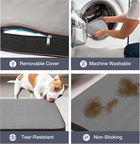 Dog Bed for Large Dogs - 50" x 28" Orthopedic Dog Bed with Removable & Washable Cover, Inflatable XL Pet Mat with Anti-Slip Bottom Supports Dogs Up to 150lbs in Saudi Arabia