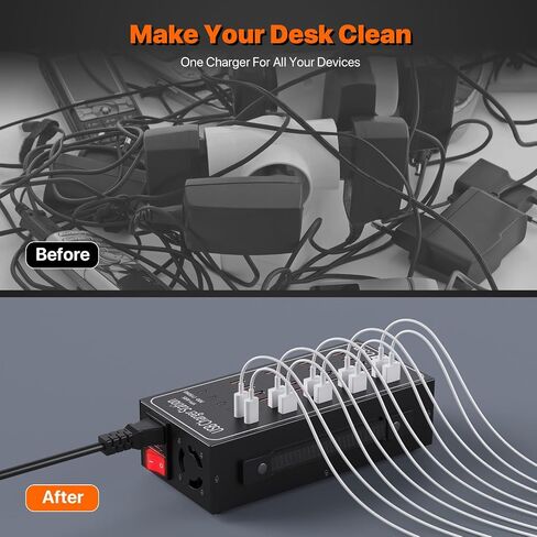 96W USB C Charging Station, GaN Compact 6-Port USB C Fast Charging Station, Portable USB C Wall Charger Adapter 3 USB C + 3 QC USB A for All iPad iPhone 14 13 12 11 Pro Max Pixel Samsung and More in Saudi Arabia