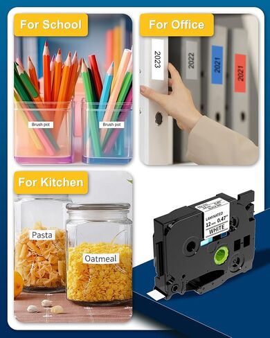 Label Maker Tape Replacement for Brother, TZe-231 P Touch Label Tape 12mm 0.47 Inch, Labeling Tapes Black on White Tape Refills TZ-231 Compatible with Brother PT-D210 D220 H103w H110 D410, 5 Pack in Saudi Arabia