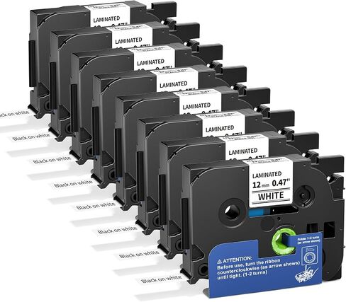 Label Maker Tape Replacement for Brother, TZe-231 P Touch Label Tape 12mm 0.47 Inch, Labeling Tapes Black on White Tape Refills TZ-231 Compatible with Brother PT-D210 D220 H103w H110 D410, 5 Pack in Kuwait