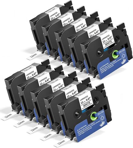 Label Maker Tape Replacement for Brother, TZe-231 P Touch Label Tape 12mm 0.47 Inch, Labeling Tapes Black on White Tape Refills TZ-231 Compatible with Brother PT-D210 D220 H103w H110 D410, 5 Pack in Kuwait