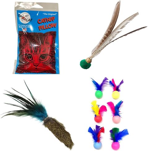 مجموعة CoolCyberCats Da Bird Pull Apart الاقتصادية (1 لعبة Pull Apart Da Bird Pole Cat و2 عبوات إضافية من ريش غينيا) in Kuwait
