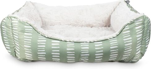 Fringe Studio Dot Paw Charcoal Medium Rectangular Cuddler Pet Bed 25" X 21"- Poly Filled with Faux Fur Interior - Machine Washable (213020) in Saudi Arabia