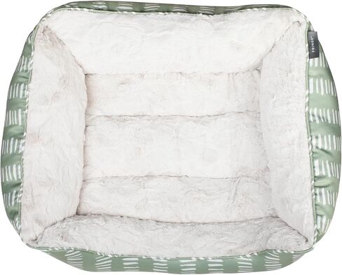 Fringe Studio Dot Paw Charcoal Medium Rectangular Cuddler Pet Bed 25" X 21"- Poly Filled with Faux Fur Interior - Machine Washable (213020) in Saudi Arabia