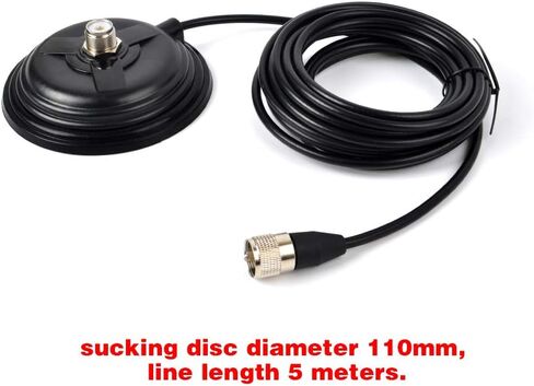 TWAYRDIO SO239 هوائي مغناطيسي جبل 4.3 بوصة قاعدة سقف الجذع مع كابل Coax RG589 موصل PL259 مع محول N ذكر إلى SO239 لأجهزة الراديو المحمولة in Kuwait