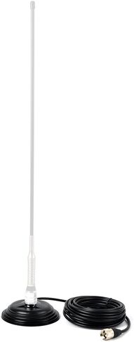 TWAYRDIO SO239 هوائي مغناطيسي جبل 4.3 بوصة قاعدة سقف الجذع مع كابل Coax RG589 موصل PL259 مع محول N ذكر إلى SO239 لأجهزة الراديو المحمولة in Kuwait