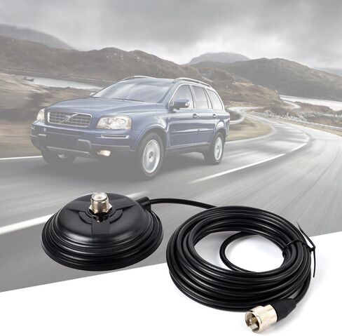 TWAYRDIO SO239 هوائي مغناطيسي جبل 4.3 بوصة قاعدة سقف الجذع مع كابل Coax RG589 موصل PL259 مع محول N ذكر إلى SO239 لأجهزة الراديو المحمولة in Kuwait