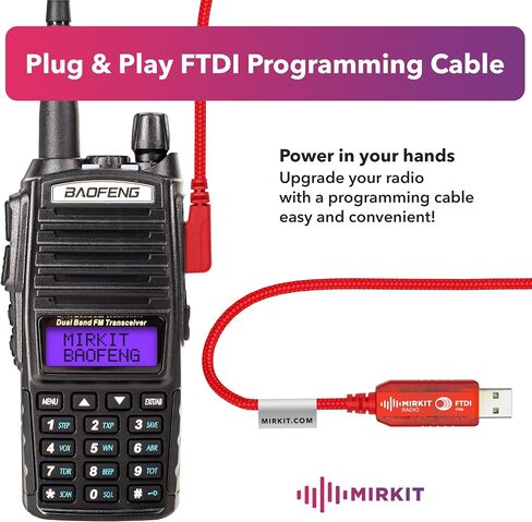 Mirkit Baofeng UV-82 MK5 8W Max Power 2024 Ham Radio VHF/UHF 144-148/420-450 ميجا هرتز راديو ثنائي الاتجاه مع بطارية Baofeng 2800 مللي أمبير في الساعة، حبل قصير، ضمان الولايات المتحدة الأمريكية وبرامج Mirkit لأجهزة الاتصال اللاسلكي in Kuwait