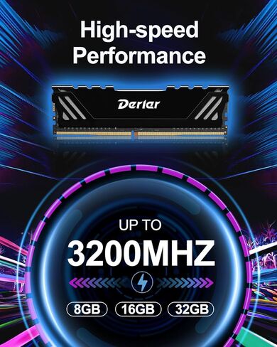 DDR4 RAM 32GB Kit (2x16GB) 3200MHz Desktop Computer Memory Module CL20 XMP 2.0 Overclockable Memory UDIMM for Gaming, Streaming, and Professional Work - Black in Saudi Arabia