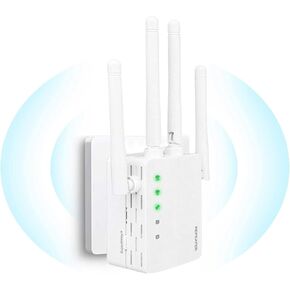 2023 Newest WiFi Extender Wireless Booster 1200Mbps Range up to 9500 sq.ft and 35 Devices, Repeater Signal Amplifier with WAN/LAN Port Internet Booster for Home